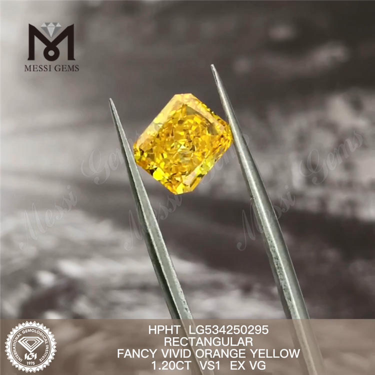 Diamante de laboratorio amarillo de 1,20 ct VS1 Diamante de laboratorio de corte RECTANGULAR a la venta LG534250295