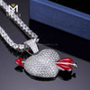 Corazón & Flecha Hip-Hop rapero Moissanite colgante de piedra para la venta