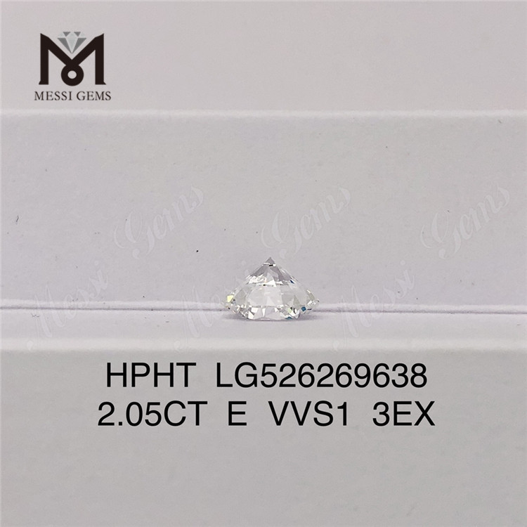 2.05CT E VVS1 3EX diamante cultivado en laboratorio HPHT Diamante redondo de laboratorio 