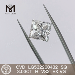 3.03CT H cvd diamante al por mayor SQ VS2 fabricante de diamantes cultivados en laboratorio a la venta