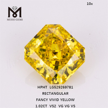 1.02ct VS2 Diamante de laboratorio amarillo RECTANGULAR Diamantes cultivados en laboratorio al por mayor LG529269781