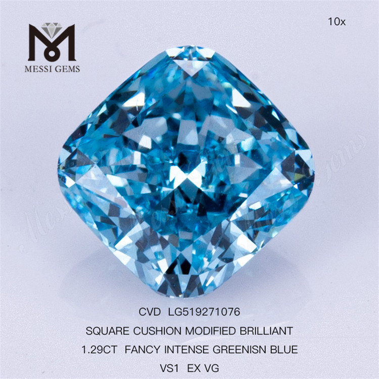 1.09CT CUADRADO FANCY BLUE VVS2 EX VG diamante de laboratorio CVD LG519271080 