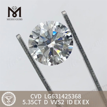 5.35CT D VVS2 ID diamantes cultivados en laboratorio CVD redondos LG631425368 丨Messigems 