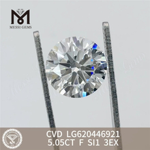 5.05CT F SI1 3EX CVD Diamantes redondos cultivados en laboratorio precio barato 丨Messigems LG620446921 