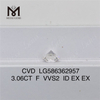 3.06CT F VVS2 ID EX EX 3ct Diamantes CVD sueltos directamente de fábrica LG586362957 丨Messigems 