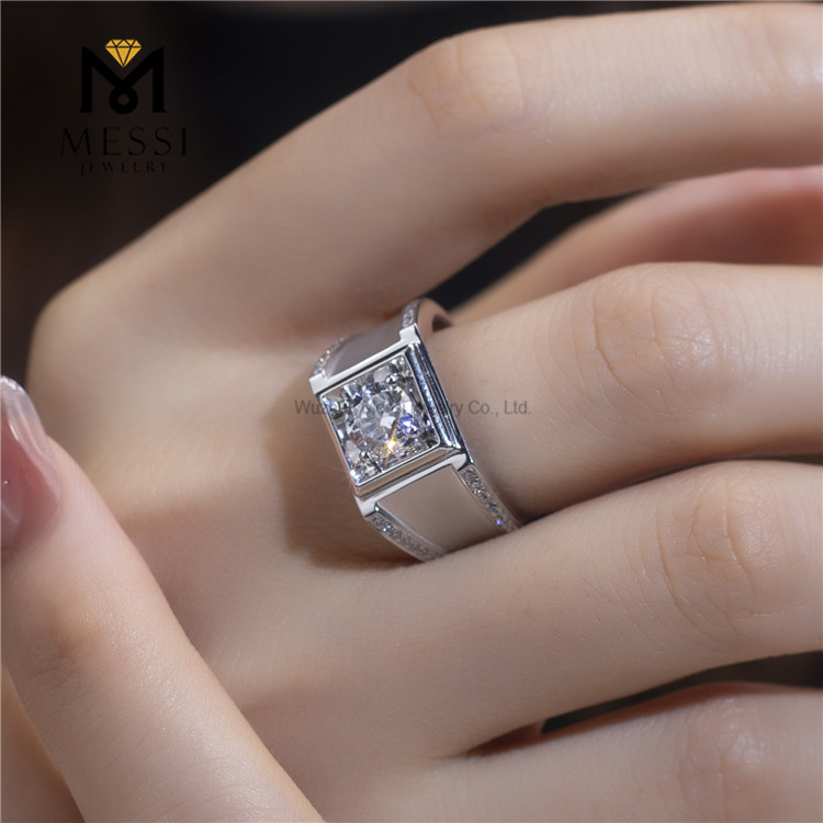 Alianzas de boda para chicos con diamantes cultivados en laboratorio de 8,6 g en oro blanco de 18 quilates Su pareja con estilo para toda la vida
