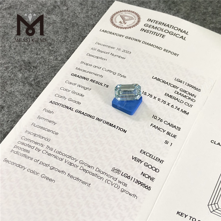 10.76CT SI1 EM FANCY BLUE diamante cultivado en laboratorio CVD LG611399565 
