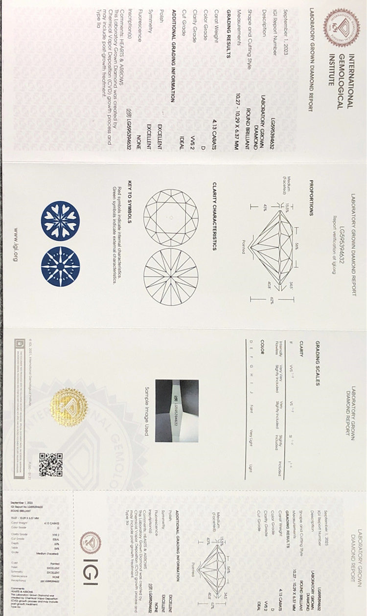 diamante sintético cvd de 4 quilates