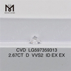 Diamantes de grado igi de 2,67 quilates D VVS2 Diamante CVD de origen ético 丨Messigems LG597359313