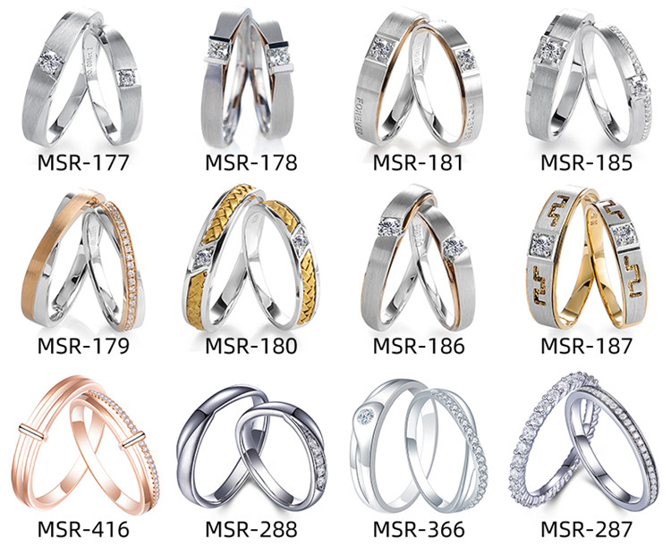 Anillos de pareja de diamantes cultivados EX Lab para compromiso Anillos de boda para parejas