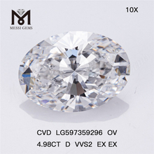 4.98CT D VVS2 EX EX OV Diamantes cultivados a granel: aumente su inventario CVD LG597359296 丨Messigems
