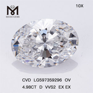 4.98CT D VVS2 EX EX OV Diamantes cultivados a granel: aumente su inventario CVD LG597359296 丨Messigems