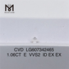 1.06CT CVD E VVS2 precio de diamante cultivado en laboratorio de 1 quilate para B2B 丨Messigems LG607342465 