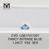 1.24CT VS2 3EX FANCY INTENSE BLUE los diamantes creados en laboratorio más baratos 丨Messigems CVD LG617411207