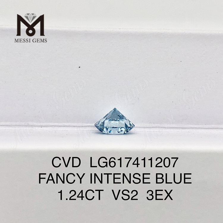 1.24CT VS2 3EX FANCY INTENSE BLUE los diamantes creados en laboratorio más baratos 丨Messigems CVD LG617411207