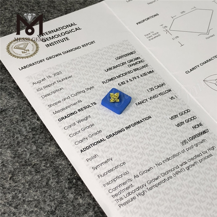 3ct Diamones de flores amarillas hechas