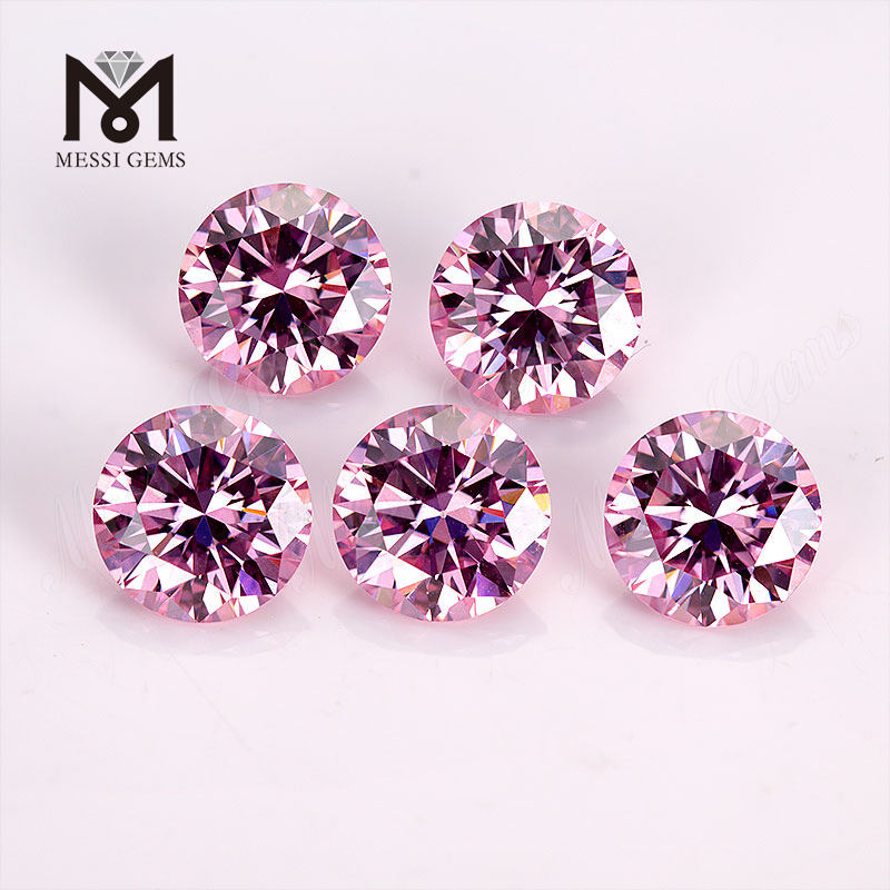 Messi Gems precio al por mayor fabricación de piedras preciosas sueltas corte a máquina juego de color o fuego 0,5 quilates 1 quilate moissanita rosa redonda