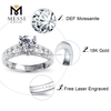 Anillo de boda de oro blanco de 1 quilate moissanite oro moda