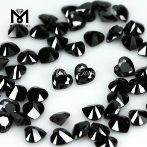 Piedras de zirconia cúbica negra de 5 x 5 mm con corte de corazón a precio mayorista