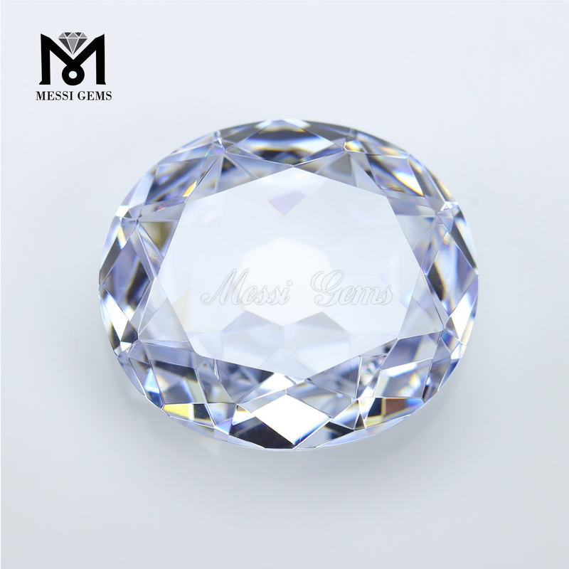 Precio de fábrica Tamaño grande CZ Blanco 32 x 36 mm Piedra de zirconia cúbica ovalada