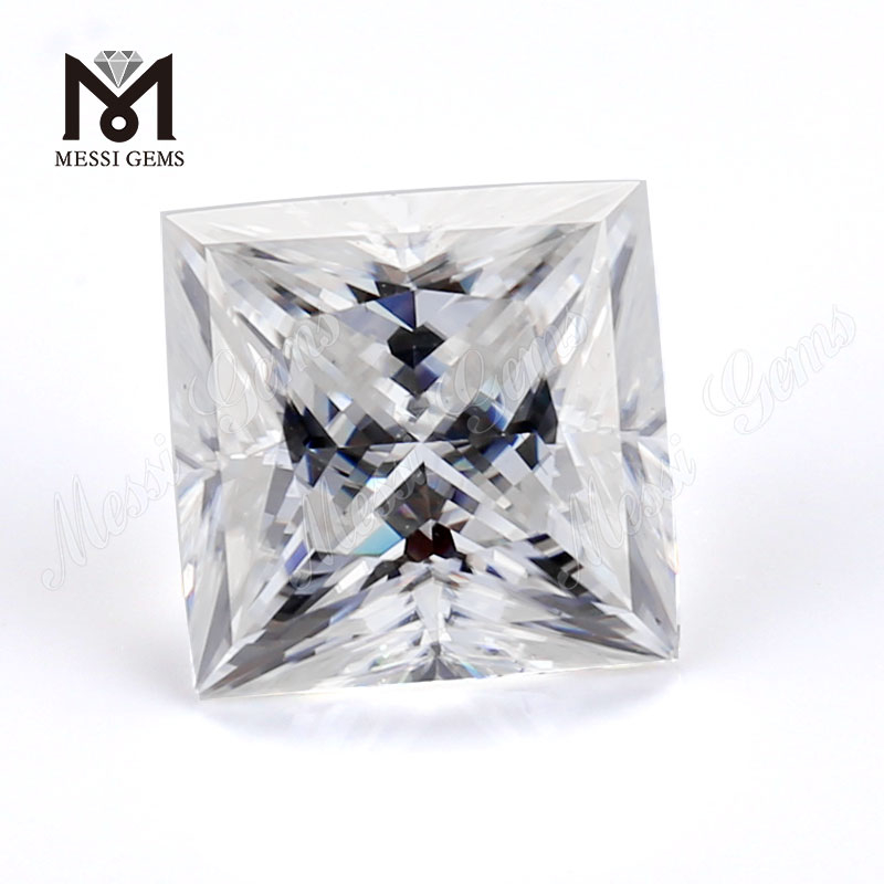 proveedor de piedras preciosas al por mayor Pricess Cut 12 * 12 mm blanco moissanite suelto