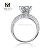 Regalo de Navidad solitario moissanite mujer anillo joyería 14k chapado en oro 925 anillos de plata