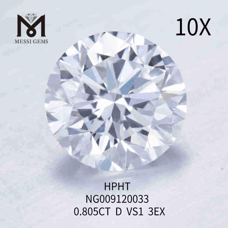 0,805 quilates D VS1 redondo blanco laboratorio hecho diamante 3EX diamantes sintéticos sueltos