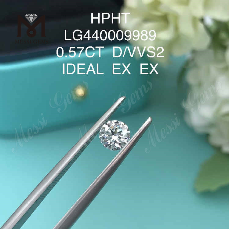 0.57CT D/VVS2 Diamante redondo cultivado en laboratorio Diamante HPHT IDEAL al por mayor