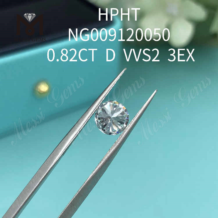 0.82CT Redondo D VVS2 3EX Diamante suelto hecho en laboratorio 