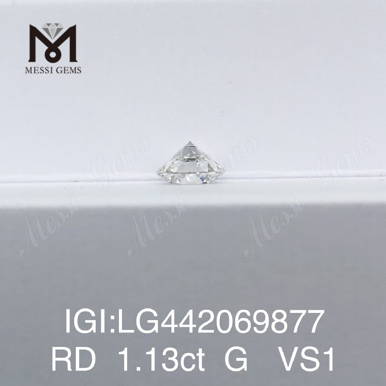 Diamantes cultivados artificialmente redondos BRILLIANT IDEAL 2EX de 1,13 quilates G VS1