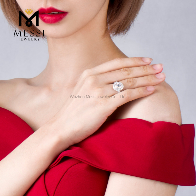 Anillos de boda de 1,8 quilates, 14k/18k, anillo de oro moissanite para niña