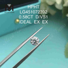0.58CT D/VS1 diamantes fabricados en laboratorio IDEAL EX EX 
