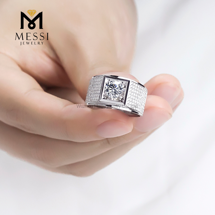 Anillos de diamantes de laboratorio de oro de 18 quilates para hombres 0.227ct / 54pcs anillo de diamantes sintéticos sueltos para hombres