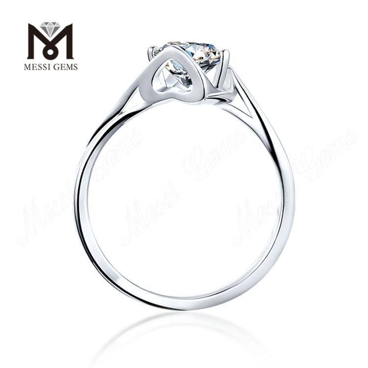 Messi Gems simple 1-3ct DEF moissanite anillo en plata de ley 925 mujer anillo de plata para uso diario