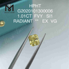 Diamante cultivado en laboratorio suelto de corte radiante FVY de 1,01 quilates VG