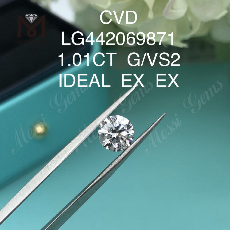 1.01 quilates G VS2 Redondo BRILLANTE IDEAL diamantes creados en laboratorio