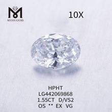 Diamante sintético OVAL BRILLIANT D de 1,55 quilates precio por quilate