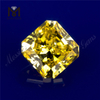 1.04ct Diamantes amarillos radiantes hechos por el hombre Corte de color amarillo vivo de fantasía