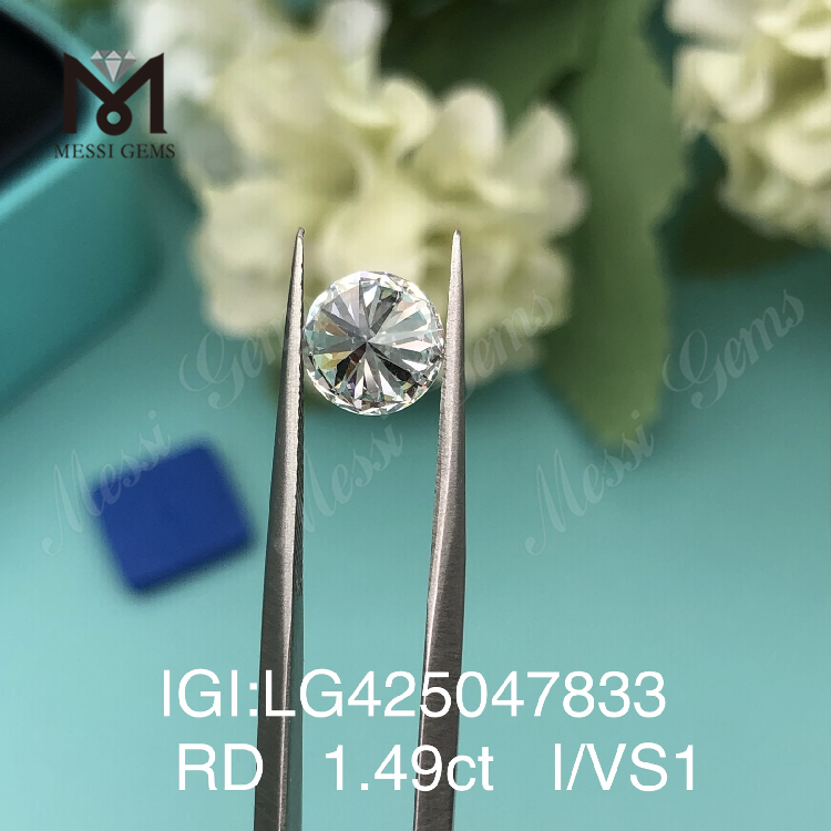 1,49 quilates I/VS1 3VG Diamante redondo de 1,5 quilates creado en laboratorio