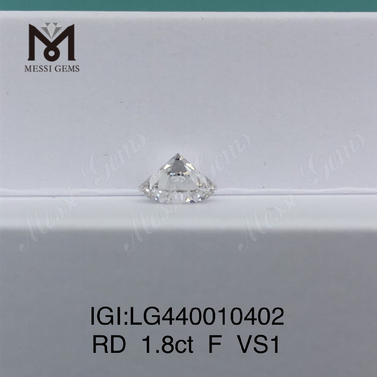 Diamantes cultivados en laboratorio en línea redondos F VS2 3EX de 1,8 quilates