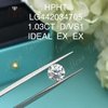 1,03 quilates D VS1 IDEAL EX EX Diamantes hechos por humanos redondos