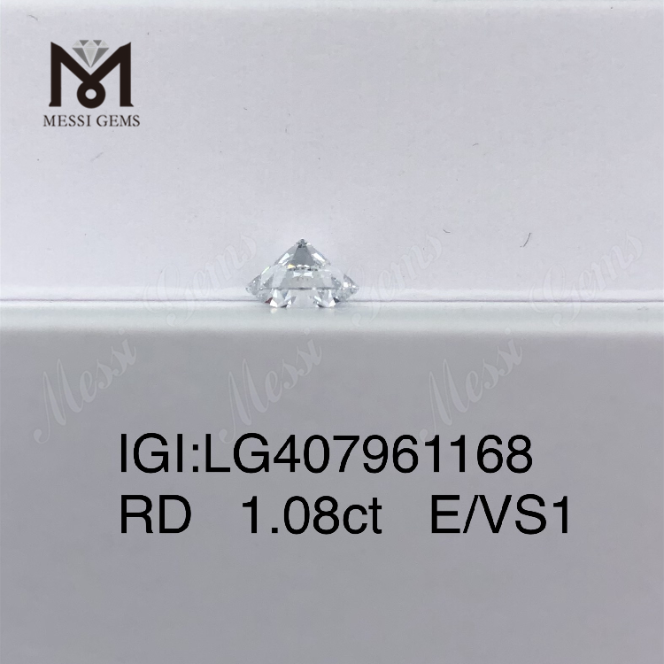 1.08CT E/VS1 diamante cultivado en laboratorio IGI redondo Diamante de laboratorio de 1ct en oferta