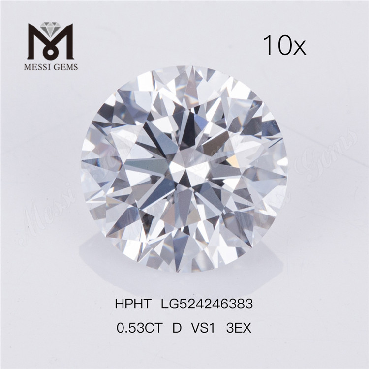 0,53 quilates D VS1 3EX diamantes redondos sueltos cultivados en laboratorio comprar en línea precio de fábrica