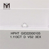 1.113ct HPHT Diamond D VS2 3EX Precio por quilate Diamante sintético