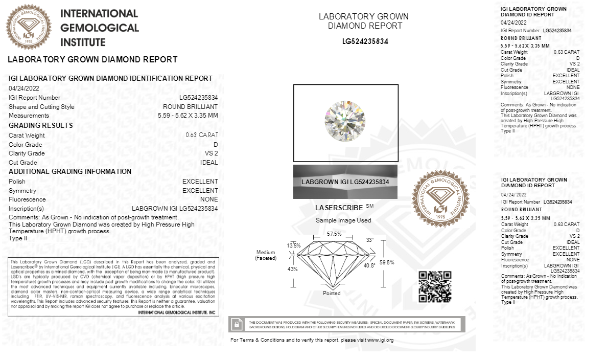 Diamante de laboratorio HPHT