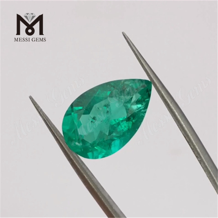 Piedra esmeralda talla PERA de 3,27 ct Piedra esmeralda de 11x11 mm