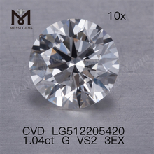 1.04ct G mejor venta de diamantes de laboratorio cvd sueltos vs precio de fábrica de diamantes de laboratorio redondos 3EX