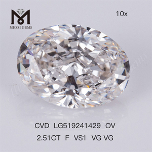 2.51CT F VS1 VG VG diamante cultivado en laboratorio Diamante de laboratorio CVD OVAL 