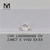 2.98ct E color cvd diamante ovalado vvs sueltos cultivados en laboratorio diamantes IGI