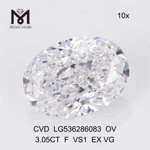 Diamante de laboratorio suelto barato de 3,05 ct color F VS diamantes hechos por el hombre sueltos ovalados